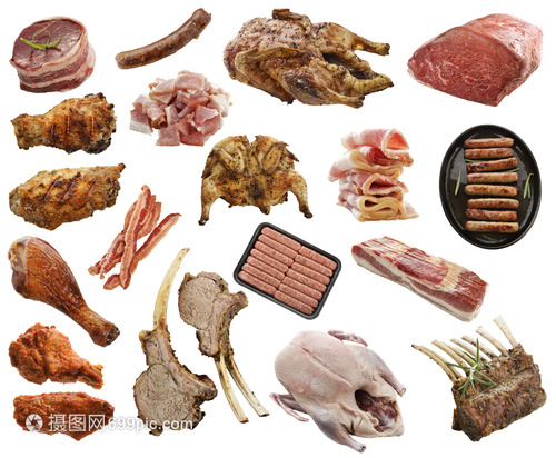 白色上分離的肉制品的分類與特性